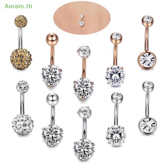 # เครื่องประดับร่างกาย # 5 ชิ้น / เซต สเตนเลส คริสตัล สะดือ ท้อง ปุ่ม แหวน บาร์ เครื่องประดับ