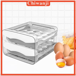 [Chiwanji] กล่องใส่ไข่ 2 ชั้น สําหรับตู้เย็น