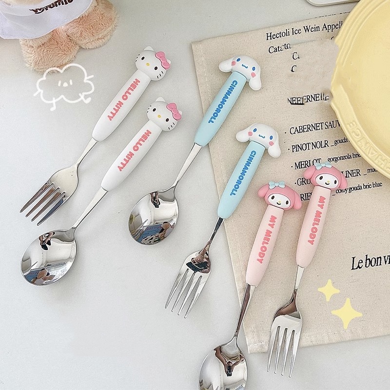 sanrio-ชุดช้อนส้อมสเตนเลส-304-ลายการ์ตูน-cinnamoroll-melody-น่ารัก-แบบพกพา-สําหรับเด็กนักเรียน