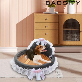 [Baosity] เบาะที่นอน แต่งโบว์ลูกไม้ กันลื่น ซักทําความสะอาดได้ สําหรับสัตว์เลี้ยง สุนัข แมว ขนาดเล็ก กลาง