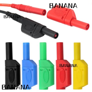 Banana1 ปลั๊กกล้วยเชื่อมต่อสายไฟ 4 มม. ซ้อนกันได้ สีดํา แดง DIY