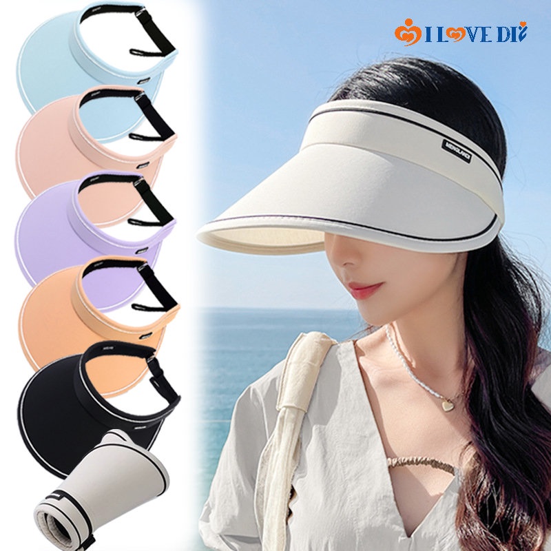 หมวกบังแดด-ปีกกว้าง-แบบพับได้-สไตล์เกาหลี-หมวกบังแดด-ระบายอากาศ-สําหรับผู้หญิง-หมวกบังแดด-สีพื้น-เรียบง่าย-หมวกป้องกันรังสียูวี
