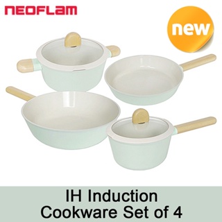 NEOFLAM IH Induction Cookware Set of 4 Pot Frying Pan Ceramic Coating