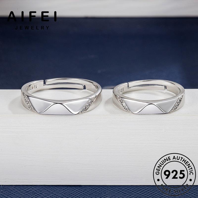 aifei-jewelry-silver-925-แห้วง่ายๆ-แฟชั่น-ต้นฉบับ-แท้-เกาหลี-เครื่องประดับ-คู่รัก-แหวน-เครื่องประดับ-เงิน-r68