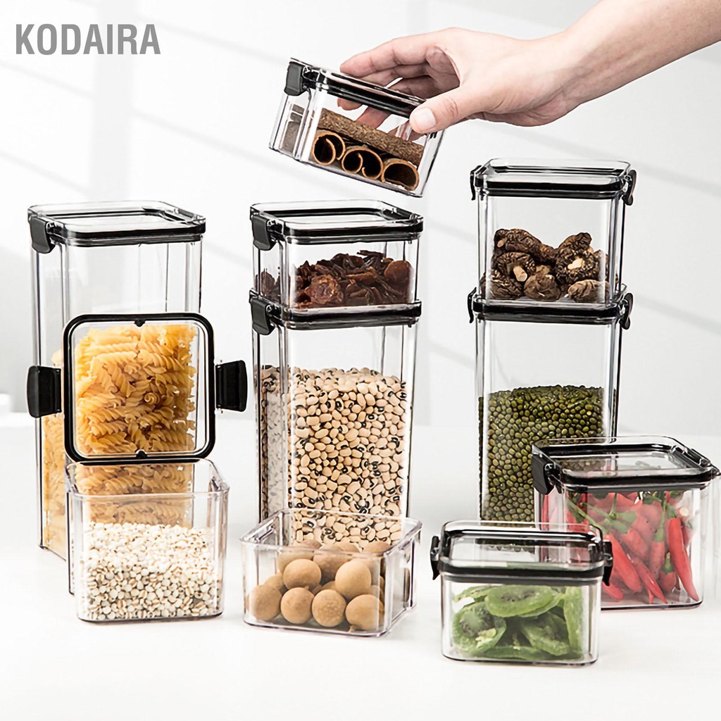 kodaira-กล่องเก็บธัญพืชภาชนะเก็บอาหารซิลิโคน-pet-ปิดผนึกโปร่งใสสำหรับของว่างในครัวชาอ่อนนุช