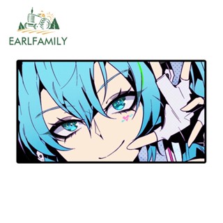 Earlfamily สติกเกอร์ไวนิล ลาย Hatsune Miku Eyes Slap 13 ซม. x 7.1 ซม. สําหรับติดตกแต่งกระจกรถยนต์ แล็ปท็อป รถจักรยานยนต์