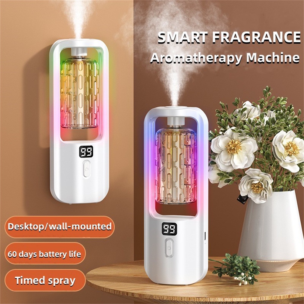 automatic-aroma-diffuser-เครื่องเพิ่มความชื้นแบบชาร์จไฟได้จอแสดงผลดิจิตอลเครื่องหอมระเหยเครื่องจ่ายน้ำมันหอมระเหยห้องนอนห้องน้ำระงับกลิ่นกายติดผนัง-aroma-diffuser