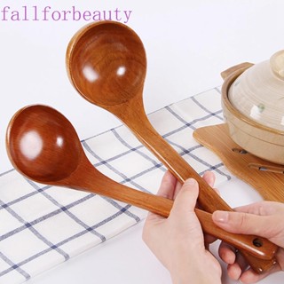 FALLFORBEAUTY Tableware Rice Soup Spoon Japanese Ladle Scoop Wood Spoon Long Handle Wooden Large Natural Mixing Stirrer Non-stick Soup Ladle