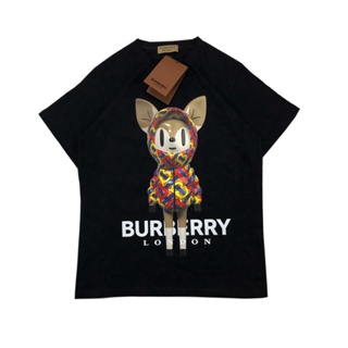 [Official]burberry เสื้อยืดแขนสั้นลําลองเนื้อผ้าฝ้ายพลัสไซส์สําหรับผู้ชายและผู้หญิง