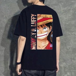 One Piece อะนิเมะแฟชั่นเสื้อยืดสำหรับผู้ชาย เสื้อโอเวอร์ไซส์ลำลอง OP1