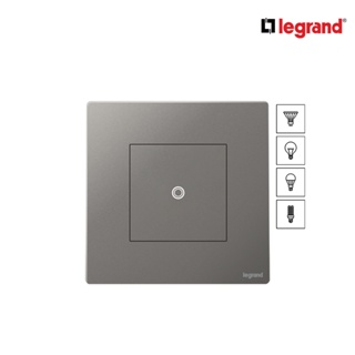 Legrand สวิตซ์ทางเดียว(แบบสัมผัส)1ช่อง สีเทาดำ Touch Switches 1W Switch With Neutral|Mallia Senses|Dark Silver| 281200DS