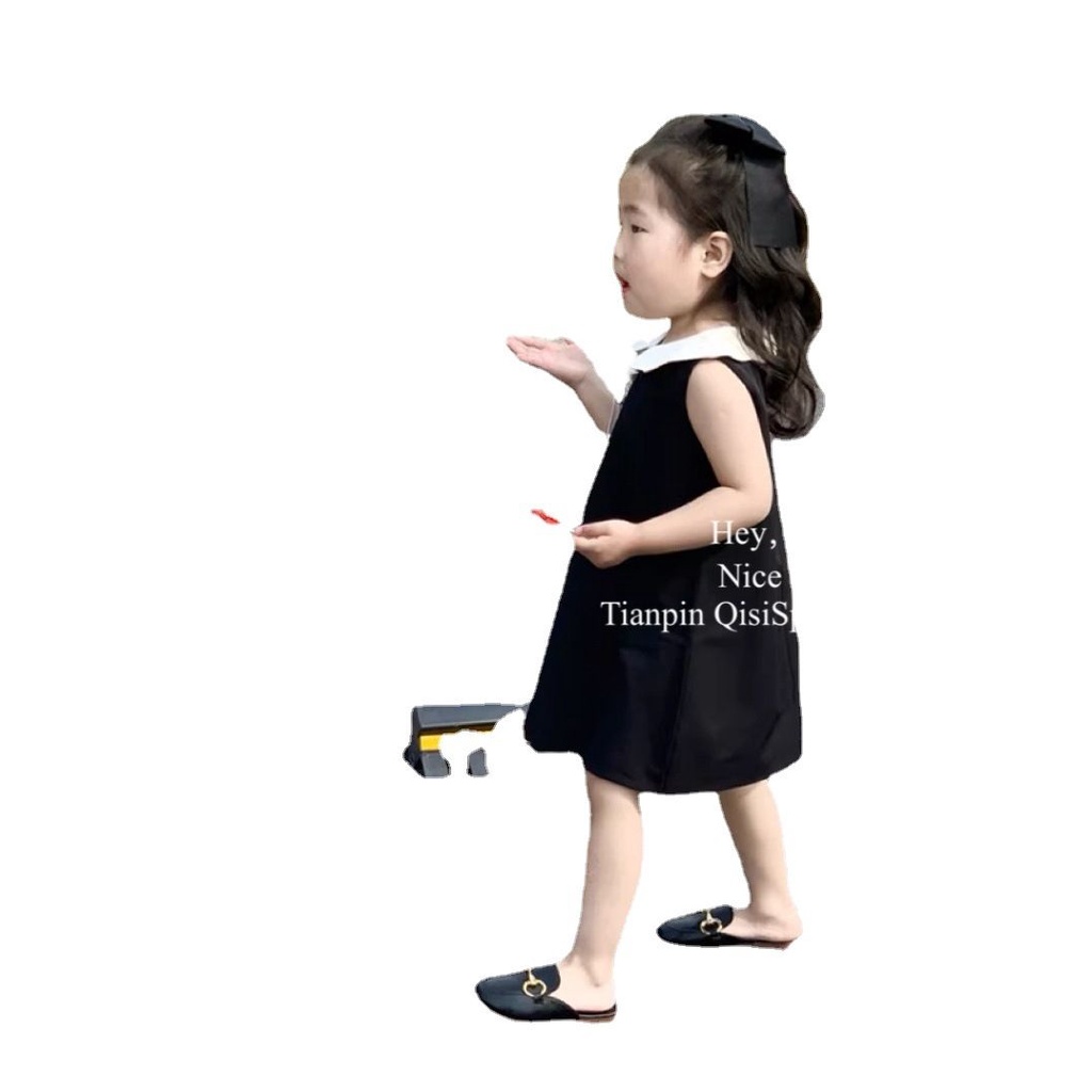 do-re-mi-ชุดเดรสอารมณ์สีดำคลาสสิกใหม่ของเด็กผู้หญิง