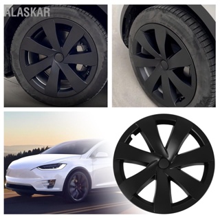 ALASKAR 4 Pcs 19 นิ้วรถยนต์ Hubcap Matte สีดำล้อ HUB Full RIM Protector ฝาครอบสำหรับ Tesla รุ่น Y 2020 ถึง 2023