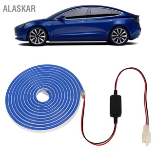 ALASKAR แถบไฟ LED ท้ายรถด้านหน้ารถ IP67 รอบทิศทางเปลี่ยนไฟสำหรับ Tesla รุ่น 3 2018-2020 DC12-16V