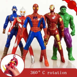 ตุ๊กตาฟิกเกอร์ Spiderman Hulk Ironman Captain America ขยับข้อต่อได้ ของเล่นสําหรับเด็ก มี 5 แบบ