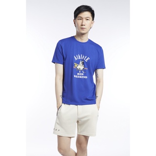 ESP เสื้อทีเชิ้ตลายกราฟิก ผู้ชาย สีน้ำเงิน | Graphic Print T-Shirt | 3676