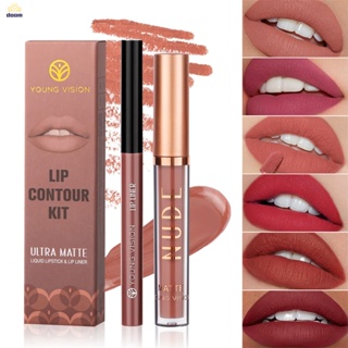 Young Vision Lip Color Lipliner Matte Lip Gloss Rotatable Lipliner Matte Lasting Color Velvet Lip Mist ลิปสติกปากกา Moisturizing 【Doom】