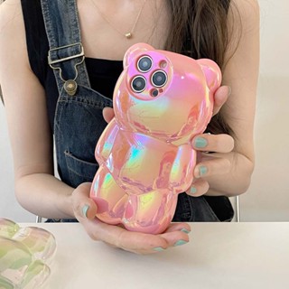 เคสโทรศัพท์มือถือแบบนิ่ม กันกระแทก ลายหมีสีขาว 3D เรียบง่าย หรูหรา สําหรับ iPhone 14PROMAX 11PROMAX 12PROMAX 13PROMAX 14 14PRO