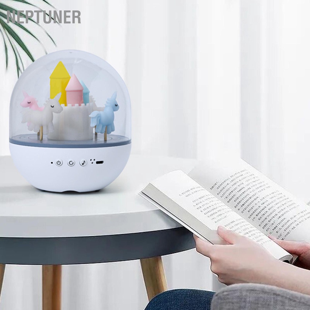 NEPTUNER Carousel Projector Light Projection Night Lamp หมุนกล่องดนตรี ...
