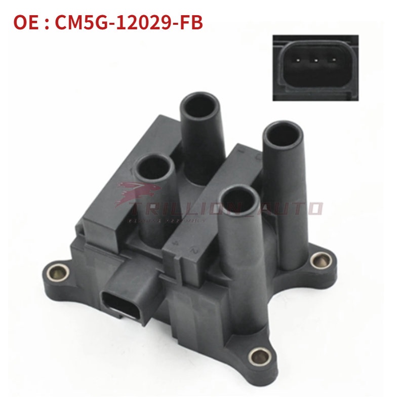 Ignition Coil & Iridium Bosch Spark Plug for 2011-2019 Ford Fiesta 1.6L