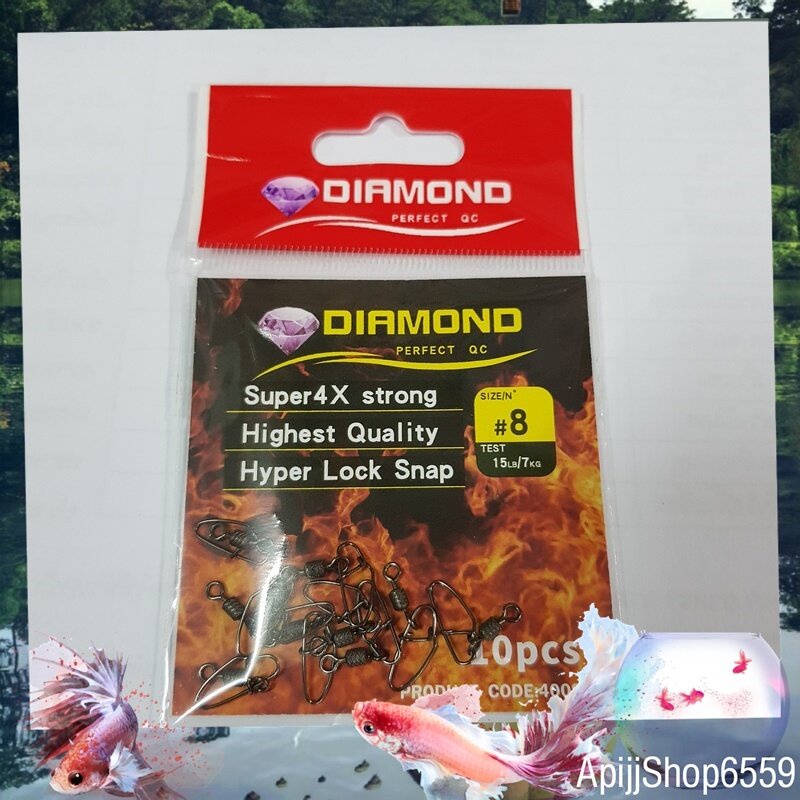 กิ๊ฟ-ลูกหมุนถังลาย-อย่างดี-ตรา-diamond-อุปกรณ์ตกปลา-ลูกหมุนตกปลา-ลูกหมุนทรงถัง-ตกปลา