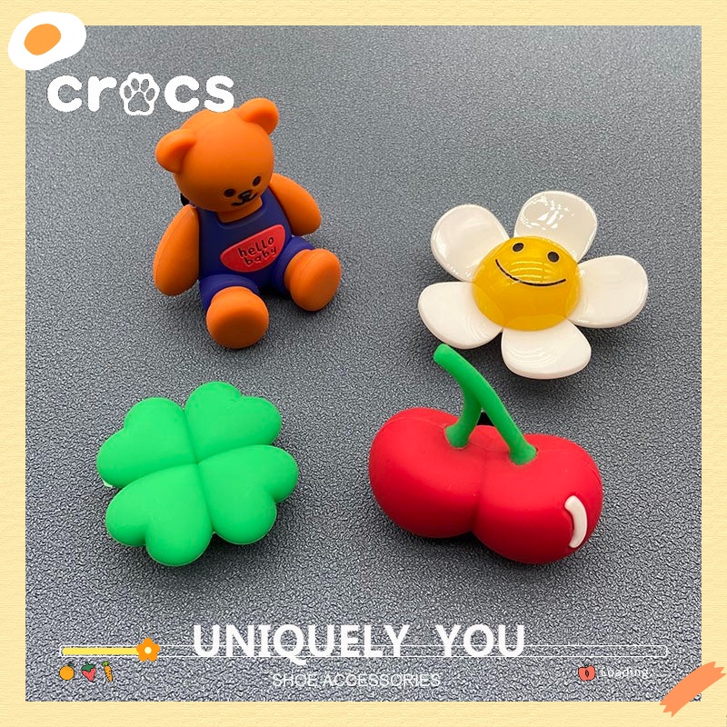 crocs-jibbitz-หัวเข็มขัด-รูปหน้ายิ้ม-เชอร์รี่-หมี-สามมิติ-สําหรับตกแต่งรองเท้า-crocs