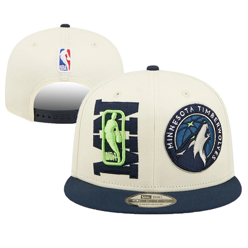 nba-minnesota-timberwolves-หมวกปีกปีกแบนแบบปรับได้หมวกกีฬากลางแจ้ง