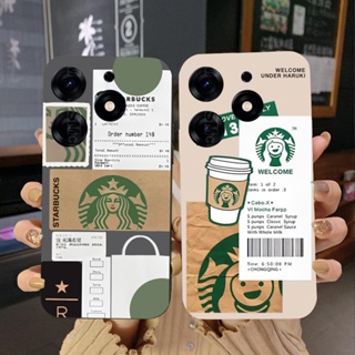 เคสโทรศัพท์มือถือ แบบนิ่ม ขอบสี่เหลี่ยม ลาย Starbucks สําหรับ Tecno Spark 10 10C 10 Pro