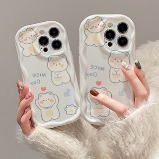 เคสโทรศัพท์มือถือแบบนิ่ม TPU ใส ลายหมีน้อยขาว สําหรับ VIVO Y02 Y02S Y15S Y16 Y17 Y19 Y20 Y21 Y22S Y35 Y50 Y51 Y75 Y7S 91C Y95