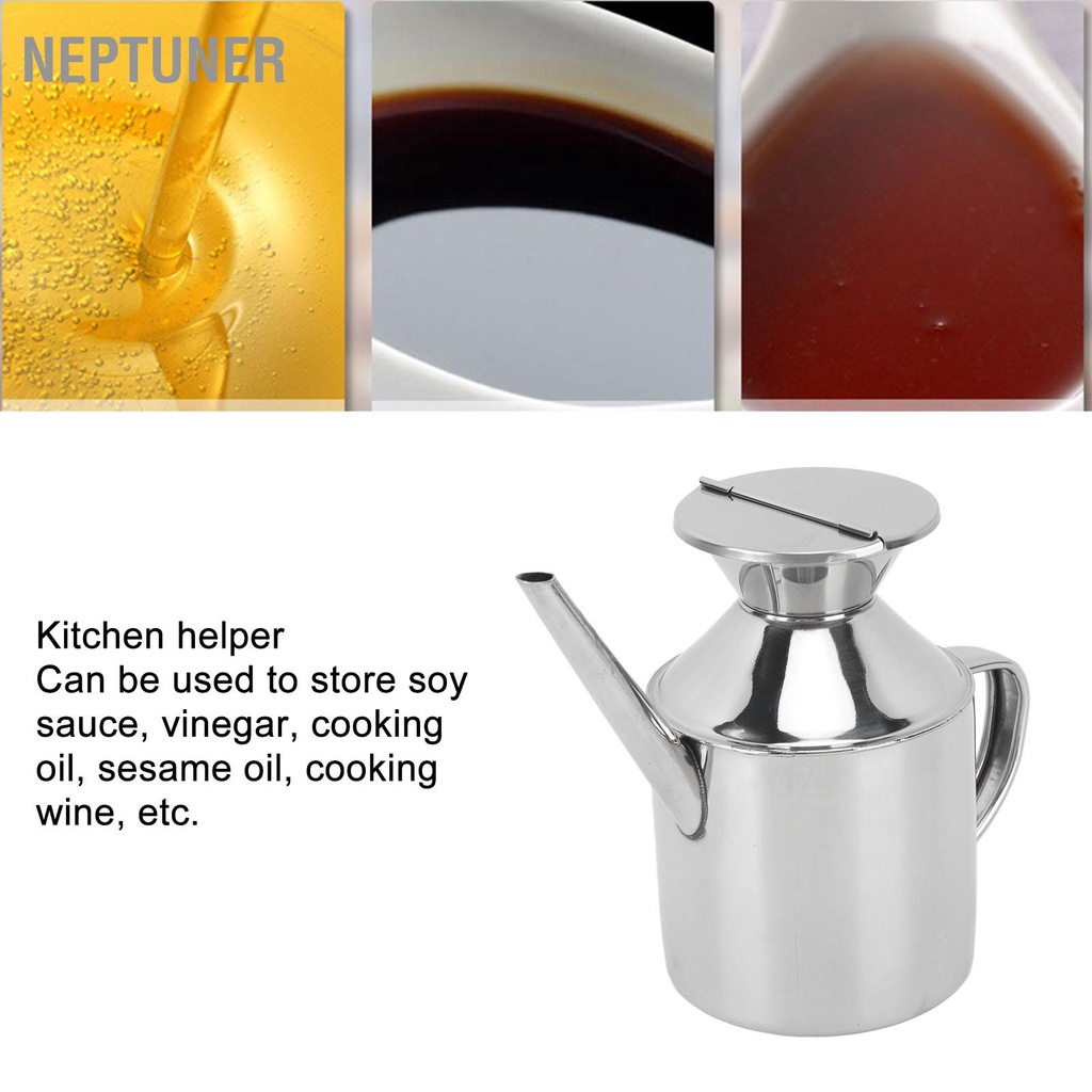 neptuner-น้ำมันสแตนเลสสามารถภาชนะบรรจุน้ำมันอเนกประสงค์ขวดจ่ายน้ำมันสำหรับน้ำส้มสายชูซอสถั่วเหลืองไวน์ทำอาหาร