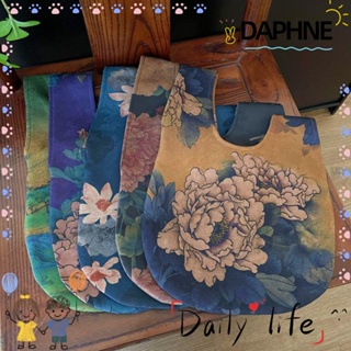 Daphne กระเป๋าถือ กระเป๋าช้อปปิ้ง แฮนด์เมด ลายดอกไม้ ความจุสูง ใช้ซ้ําได้ สําหรับผู้หญิง