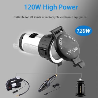 120w 12V กันน้ํา รถยนต์ รถจักรยานยนต์ ที่จุดบุหรี่ ปลั๊กไฟ ที่จุดบุหรี่ในรถยนต์ กันน้ํา ปลั๊กไฟ เต้าเสียบ สําหรับรถจักรยานยนต์ เรือ เครื่องตัดหญ้า รถแทรกเตอร์ รถยนต์