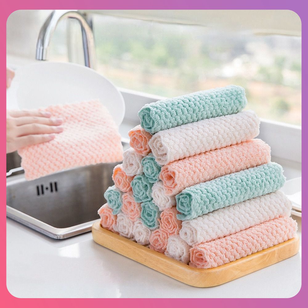 creative-pineapple-dishcloth-super-soft-absorbent-kitchen-towel-anti-grease-wiping-rags-non-stick-oil-dishwashing-ผ้าขนหนู-cleaning-cloth-kitchen-tool-cod