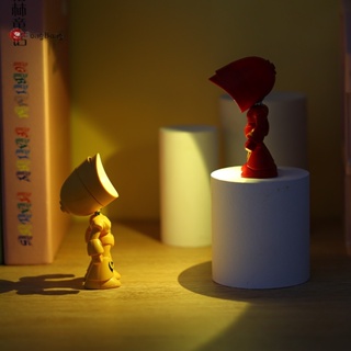 Abongbang โคมไฟตั้งโต๊ะ LED รูปการ์ตูนฮีโร่ ขนาดเล็ก สร้างสรรค์ สําหรับตกแต่งห้องนั่งเล่น DIY