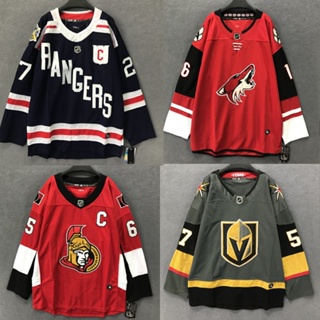 เสื้อกีฬาแขนยาว ลายทีมฮอกกี้ Nhl Hockey Jersey ทรงหลวม พลัสไซซ์ สไตล์ฮิปฮอป