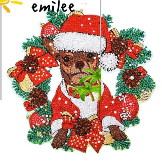 EMILEE ชุดงานจิตรกรรมเม็ดบีด ทรงเพชร รูปซานตาคลอส สโนว์แมน ของขวัญคริสต์มาส สําหรับตกแต่งบ้าน DIY