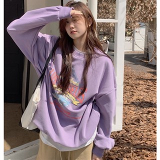 เสื้อกันหนาว พิมพ์ลายการ์ตูนญี่ปุ่น ทรงหลวม ขนาดใหญ่ สไตล์เกาหลี เหมาะกับฤดูใบไม้ร่วง และฤดูหนาว สําหรับผู้หญิง V4IG