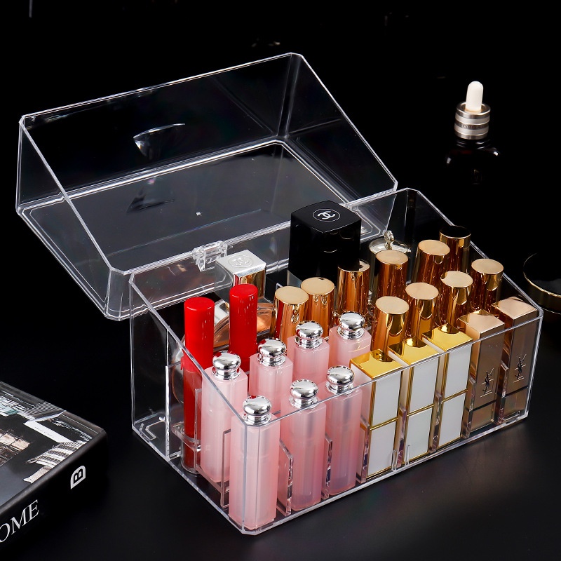 hot-sale-transparent-acrylic-lip-glaze-finishing-lipstick-rack-lipstick-storage-box-with-flip-dustproof-desktop-cosmetics-storage-box-8cc