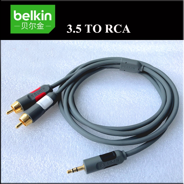 belkin-belkin-3-5-ถึง-rca-หัวบัวคู่-สายสัญญาณเสียง-โทรศัพท์มือถือ-คอมพิวเตอร์-สายสัญญาณ