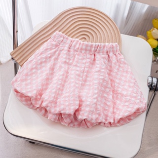 Girls summer sweet shorts Korean version of the new foreign style jacquard pants childrens lanterns wear thin style trendy skirts