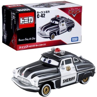 [ของแท้] Tomica Takara tomy dis ney pixar cars c-42 นายอำเภอประเภท pin-stripe car diecast