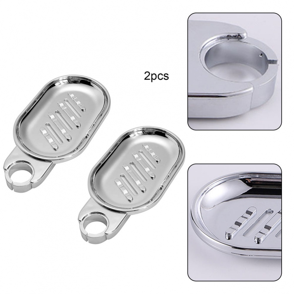 soap-dish-22mm-aperture-2pcs-bathroom-gadget-silver-soap-dish-tray-simple