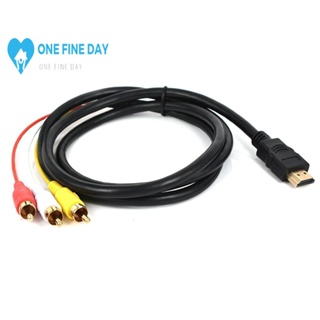 สายสัญญาณเสียง HDMI เป็น AV HDMI เป็น 3RCA สีแดง สีเหลือง สีขาว 3RCA เป็น J8W0