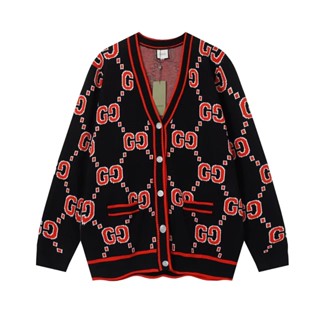 Gu88cc - ยอดนิยม !! เสื้อคาร์ดิแกน ผ้าฝ้าย และผ้าไหม โลโก้ถักที่มองเห็นได้ชัดเจน เรียบง่าย และบรรยากาศ Yuotr เสื้อกันหนาวอินเทรนด์