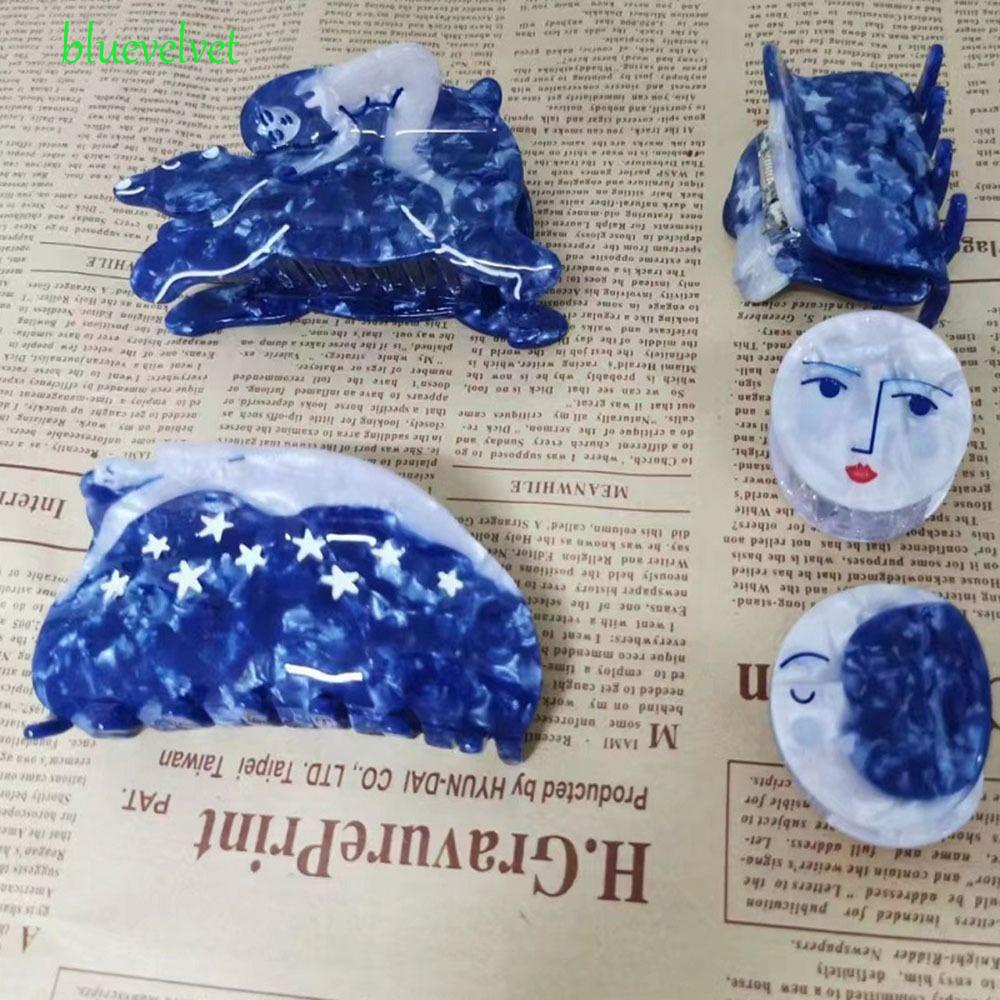 bluevelvet-กิ๊บติดผม-เพ้นท์สี-รูปปู-ดาวน่ารัก-แฟชั่นสร้างสรรค์-สําหรับผู้หญิง