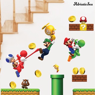 [ADS]❃สติกเกอร์ติดผนัง ลาย Super Mario Build Scene แบบลอกออกได้ สําหรับเด็ก