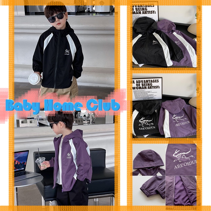 เสื้อแจ็กเก็ต-มีฮู้ด-ปักลายไดโนเสาร์-แฟชั่นเกาหลี-สําหรับเด็กผู้ชาย-90-140-ซม