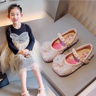 [Do Re Mi] รองเท้าเจ้าหญิงประดับคริสตัลประดับเลื่อมสำหรับเด็กผู้หญิง