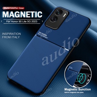 เคสโทรศัพท์มือถือหนัง TPU นิ่ม เนื้อแมตต์ มีแม่เหล็ก หรูหรา สําหรับ Honor 90 Lite Pro 5G 90Lite 90Pro 2023 Honor90 Lite Pro 5G