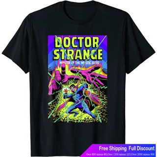 #ถูกสุด Hot sale🔥เสื้อยืดลำลอง Marvel Doctor Strange Mystic Arts Neon Graphic T-Shirt Avengers Team
